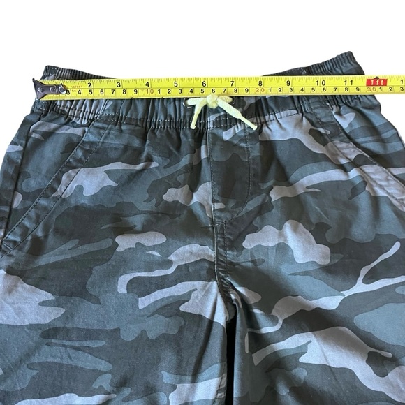 🌼 5/$25 George Boys Camo Cargo Shorts Green Gray Drawstring Waist Size 8 (M) - Picture 4 of 6